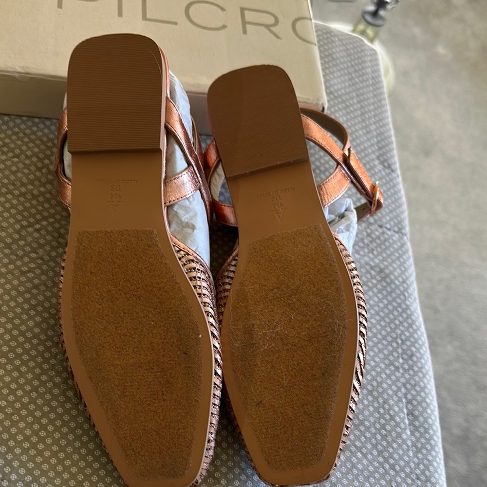 Pilcro Rose Gold Woven Slingback Mules - Picture 2 of 5